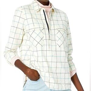 J. Crew Flannel Half-zip